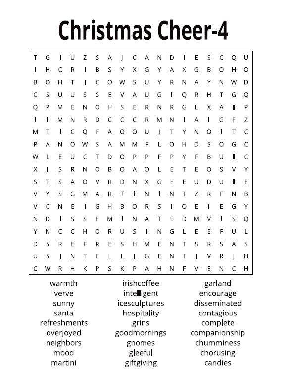 Christmas Premium Word Search Puzzle - Large Print -Senior Activity Book- (Downloadable PDF)