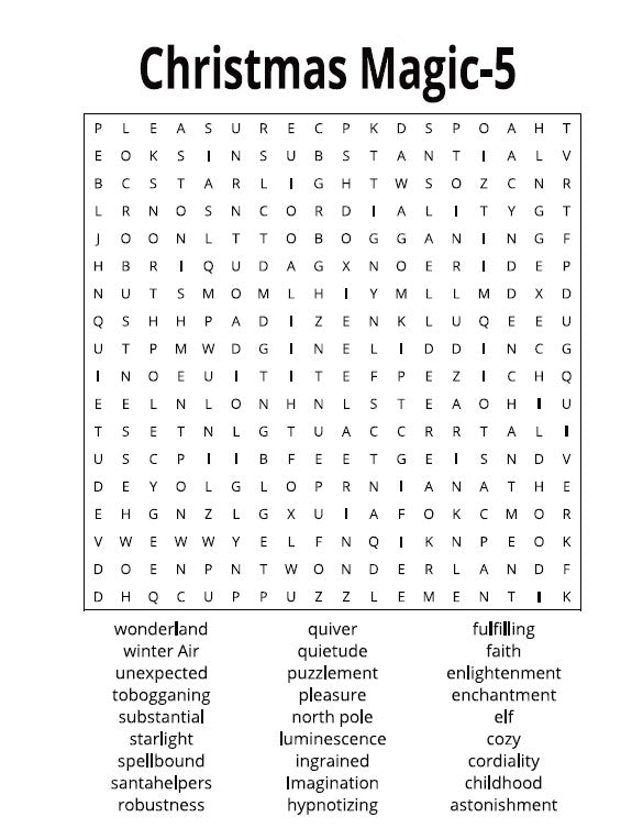 Christmas Deluxe Word Search Puzzle - Large Print -Senior Activity Book- (Downloadable PDF)