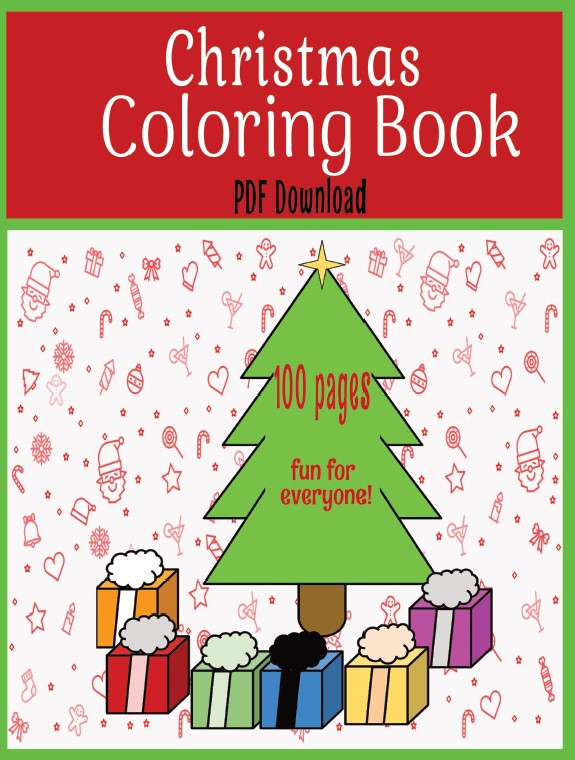 Christmas Coloring Book – 100 Relaxing Holiday Pages for Adults & Seniors - Large Print -Senior Activity Book-(Instant PDF Download)