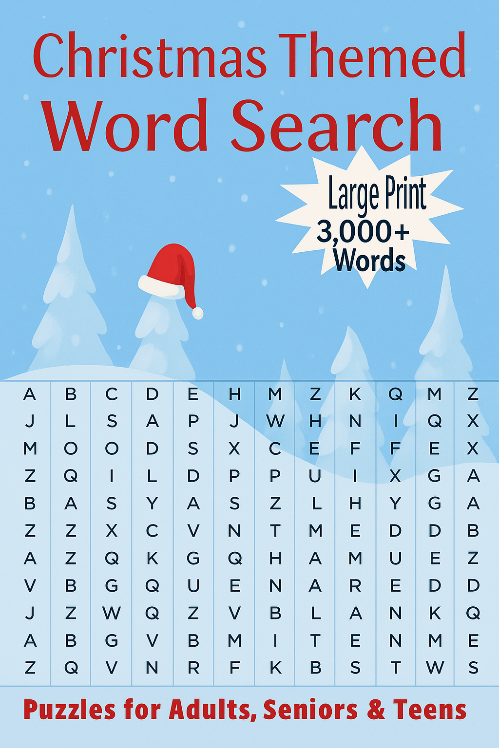 Christmas Deluxe Word Search Puzzle - Large Print -Senior Activity Book- (Downloadable PDF)