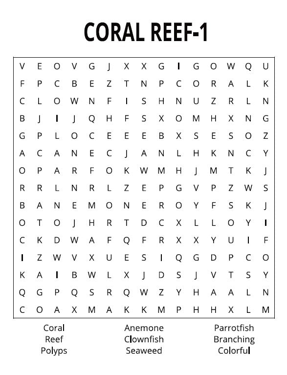 Ocean Life Quick & Easy - Large Print -Senior Activity Book- Word Search