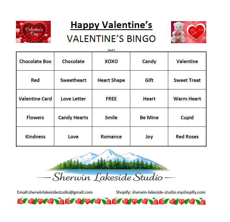 Valentine Bingo Quick & Easy Game - Large Print- For Senior Activity (Instant PDF Download)