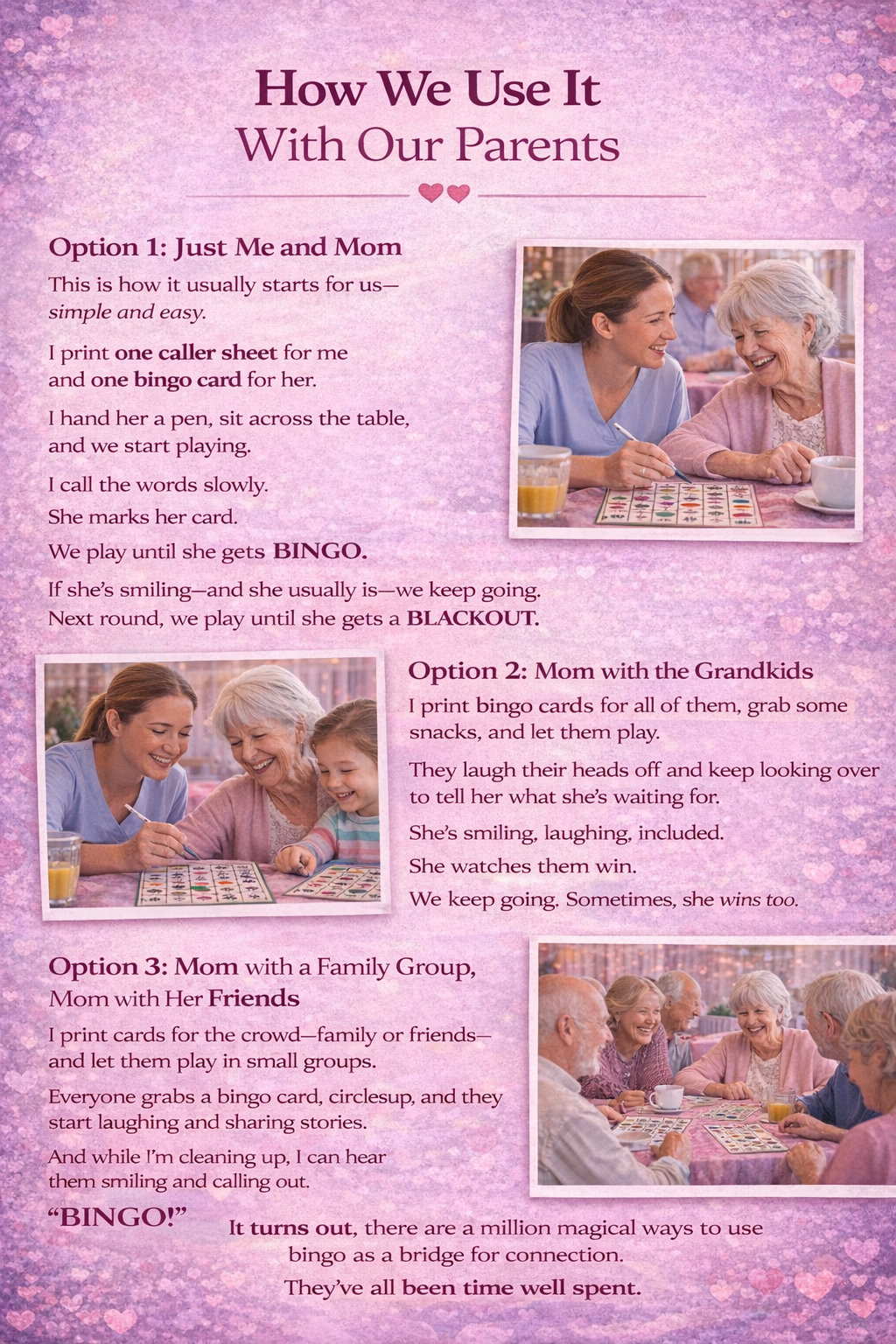 Valentine Bingo Quick & Easy Game - Large Print- For Senior Activity (Instant PDF Download)