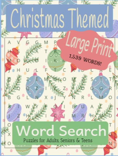 Christmas Standard Word  Search Puzzle - Large Print -Senior Activity Book- (Downloadable PDF)
