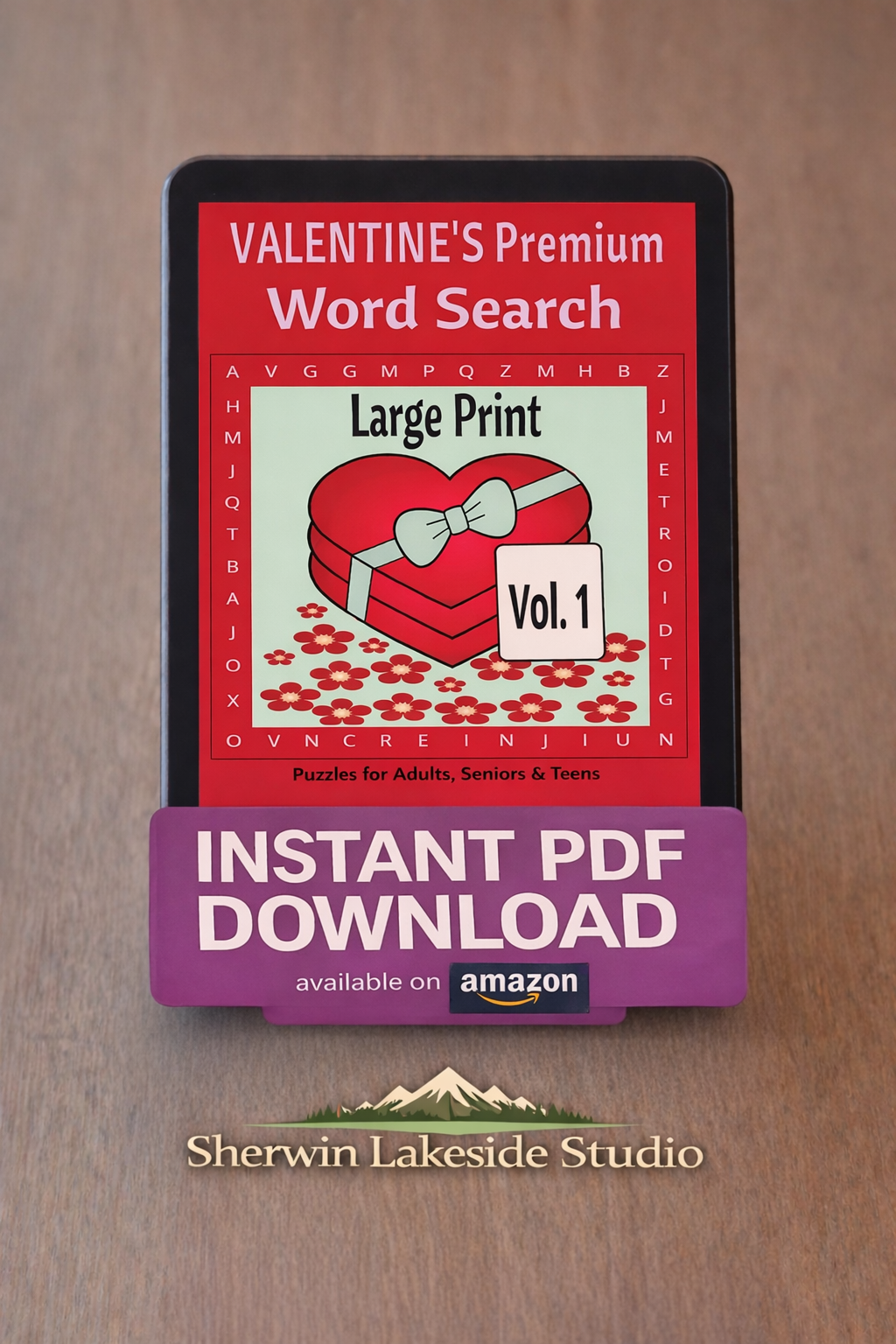 Valentine Word Search – Premium 1 - Large Print -Senior Activity Book- (Instant PDF Download)