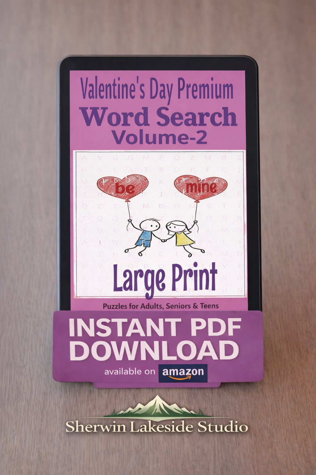 Valentine Word Search – Premium 2 - Large Print -Senior Activity Book- (Instant PDF Download)