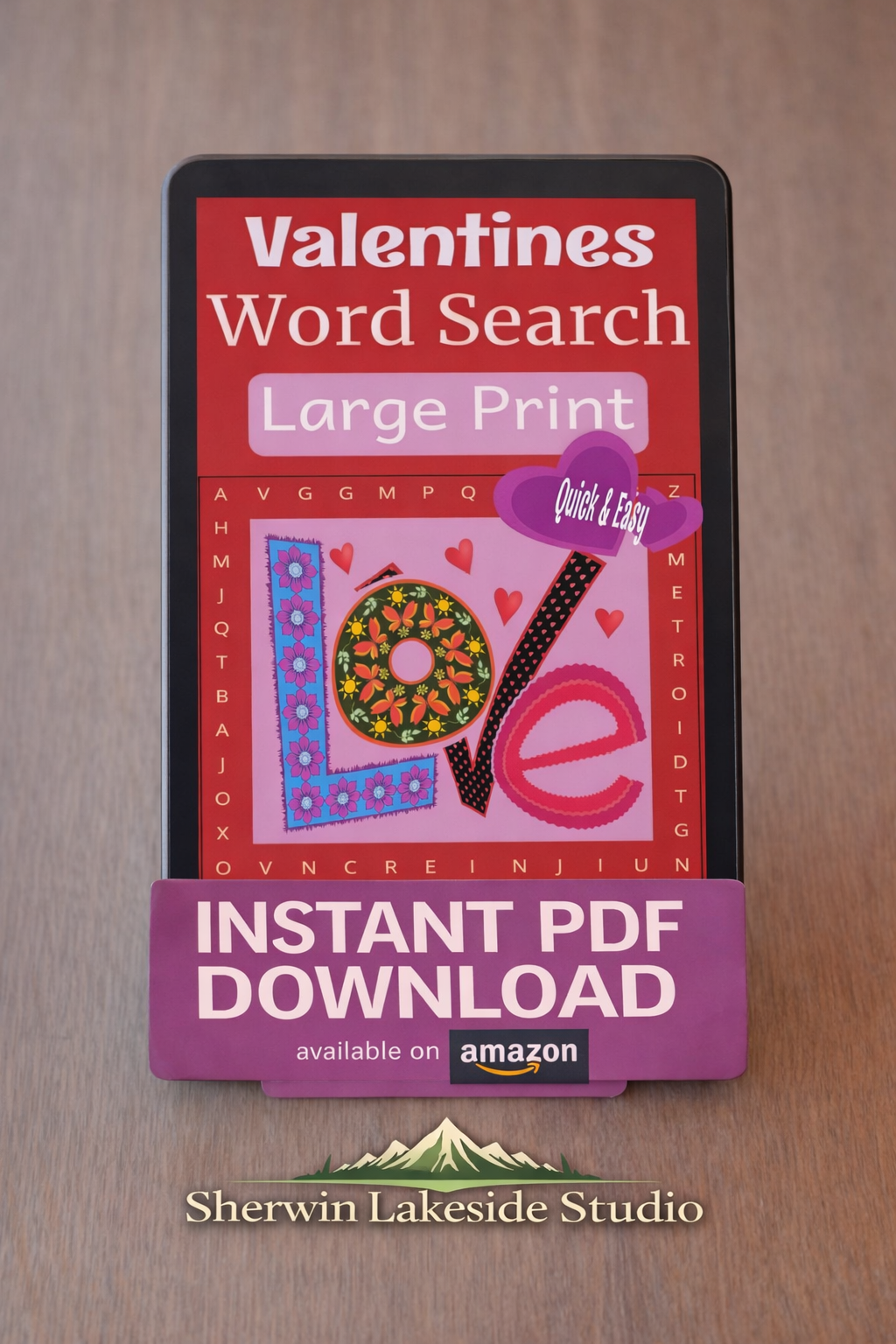 Valentine Word Search – Quick & Easy 1 - Large Print -Senior Activity Book- (Instant PDF Download)