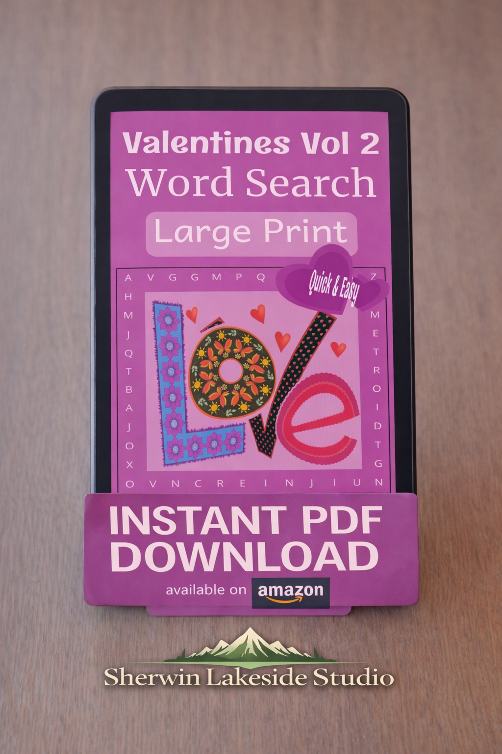 Valentine Word Search – Quick & Easy 2 - Large Print -Senior Activity Book- (Instant PDF Download)