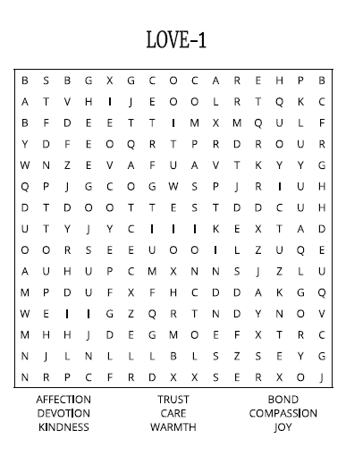 Valentine Word Search – Quick & Easy 1 - Large Print -Senior Activity Book- (Instant PDF Download)