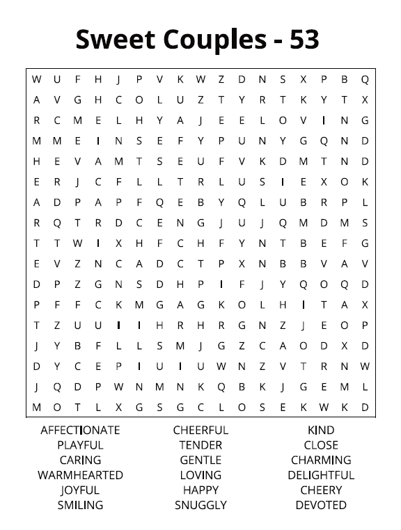 Valentine Word Search – Standard 1 - Large Print -Senior Activity Book- (Instant PDF Download)
