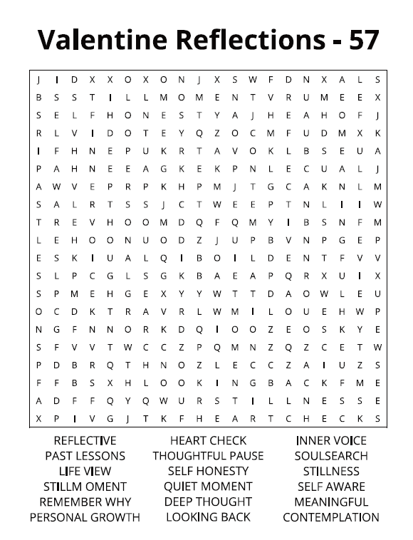 Valentine Word Search – Standard 3 - Large Print -Senior Activity Book- (Instant PDF Download)