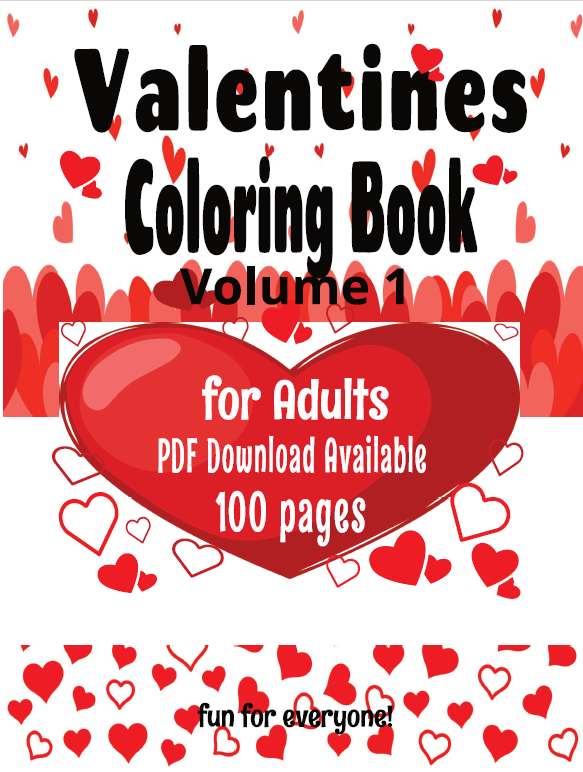 Valentine Word Search – Coloring Book 1 - Large Print -Senior Activity Book- (Instant PDF Download)