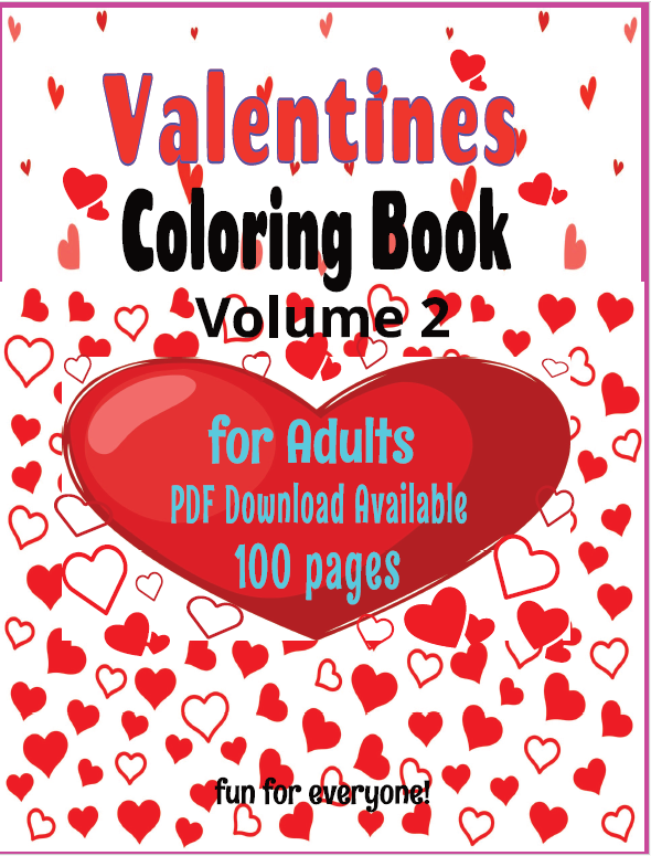 Valentine Word Search – Coloring Book 2 - Large Print -Senior Activity Book-  (Instant PDF Download)