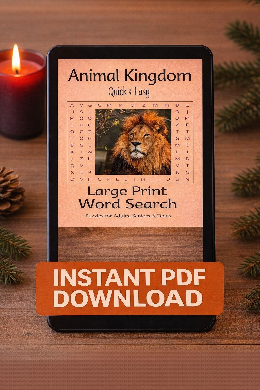 Animal Kingdom Quick & Easy - Large Print -Senior Activity Book- Word Search