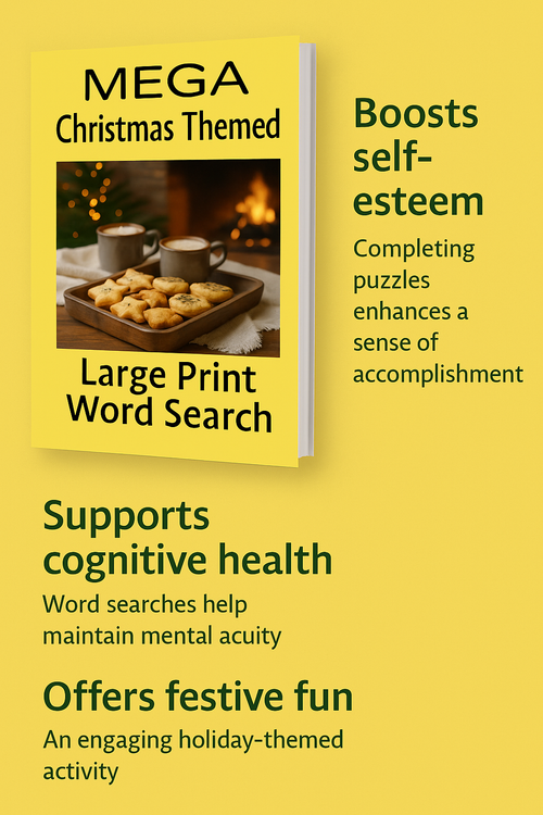 Christmas Mega Word Search Puzzle - Large Print -Senior Activity Book- (Downloadable PDF)