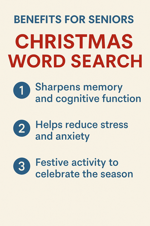 Christmas Deluxe Word Search Puzzle - Large Print -Senior Activity Book- (Downloadable PDF)