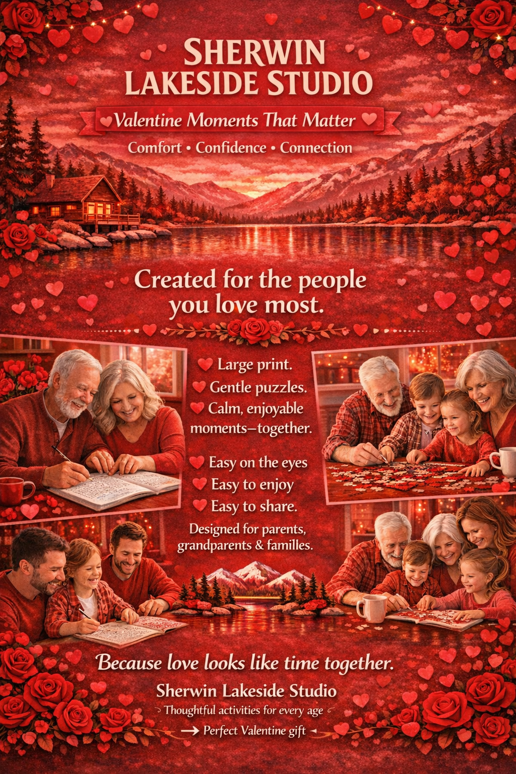 Valentine Trivia  -Large Print - Senior Activity Book- Quick and Easy- (Instant PDF Download)